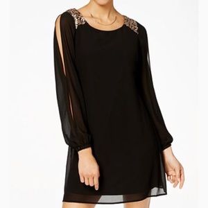Sequin Split Sleeve Shift Dress Size M